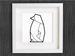 anpassbare origami-Pinguin Tiere 2d-Kunst Tier - Armband kundengebundene customizer Dekor Dekoration Dekorationen Dekorative Ohrring geometrische home homedecor decor Schmuck lowpoly low-poly openscad origami Anhänger Pinguin Pinguine ring Wand-Dekoration 3d print model - Mito3D