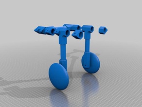 il mio personalizzato figo di supporto posteriore pet sedia a rotelle gli animali domestici su misura 3d print model - Mito3D