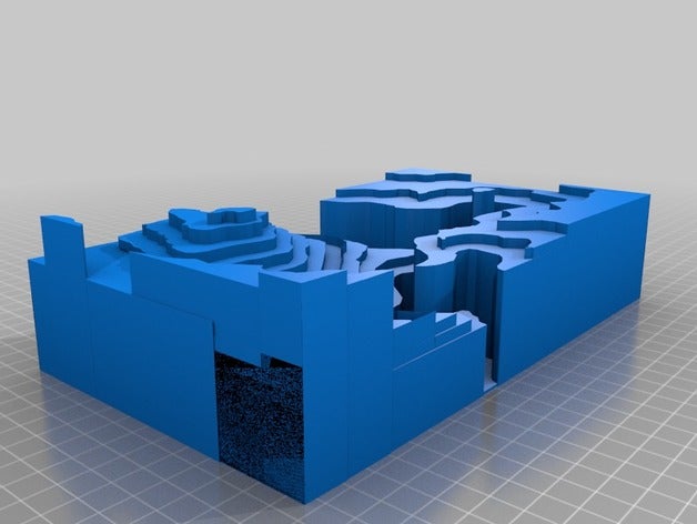 hugo mapa math art 3d maps 3D print model - Mito3D