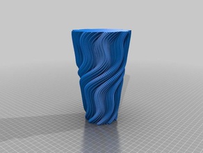 sine florero con forma de cubo 2 matemáticas art openscad 3d print model - Mito3D