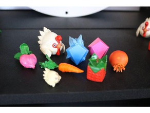slime rancher hen chickadoo carrot cuberry heartbeet pogofruit plorts video games cute food fun henhen plort 3d print model - Mito3D
