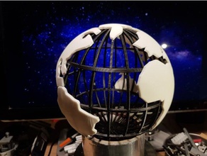 gridded globe sculptures continents earth globuss sphere 3d print model - Mito3D