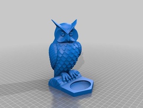 gufo piatto La stampa 3d 3d print model - Mito3D