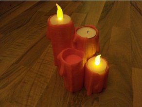 l'avent, bougies led thé-lumières décor l'avent couronne de la bougie des le chandelier les fêtes noël décoration lumières lumière joyeux à réchaud thé 3d print model - Mito3D