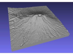 monte agung de aprendizaje Mapa 3d erupción la geodesia mapa topografía montañosa geografía relieve elevado en el volcán 3d print model - Mito3D