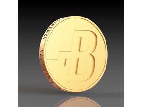 100 burstcoin monedas & insignias bitcoin bitcoins ráfaga cryptocoin cryptocurrency 3d print model - Mito3D