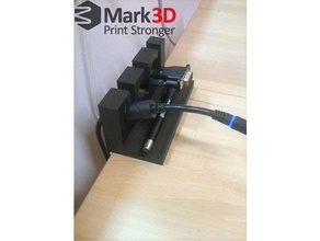 triple cable holder gadgets Kabel Konferenz praktisch Halter office 3d print model - Mito3D