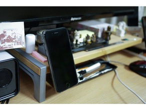 magnetic iphone cradle monitor stand - remix mobile phone 3d print model - Mito3D