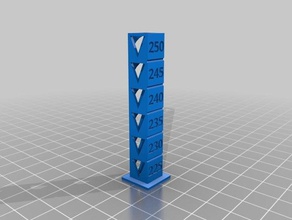 temp tower 250-225 low base 3d printing tests customized 3d print model - Mito3D
