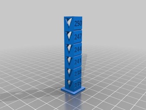 temp tower 250 - 235 low base 3d printing tests customized 3d print model - Mito3D