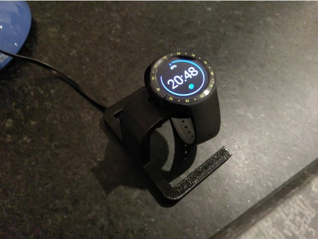 ticwatch s e support de charge accessoires socle recharge s&e stand 3D print model - Mito3D