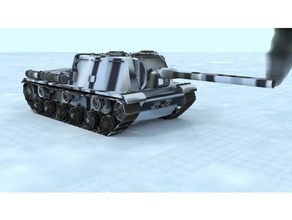 isu-122 Fahrzeuge Artillerie booglejr detaillierte Spiel high-detail Modell tank ww2 3d print model - Mito3D