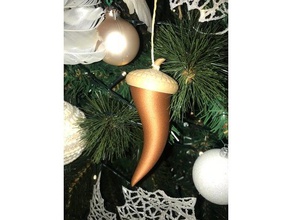 acorn-horn christmas ornament 3d print model - Mito3D