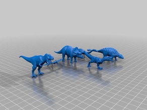 basic dinosaurs 3d printing ankylosaurus dinosaur raptor stegosaurus t-rex velociraptor 3d print model - Mito3D
