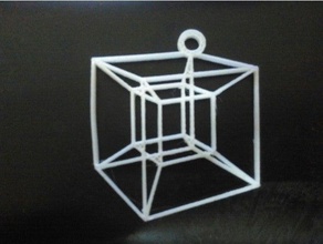 hypercube 2d art dimension illusion tesseract 3d print model - Mito3D