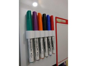 magnetic pen holder organization board dry erase marker magnet office stationary white whiteboard 3d print model - Mito3D