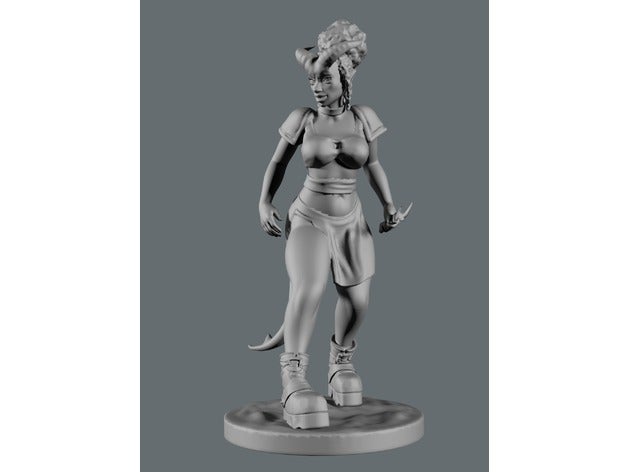 tiefling feminino pessoas o personagem dnd em miniatura 3D print model - Mito3D