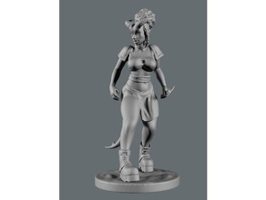 tiefling female people character dnd miniature 3d print model - Mito3D