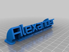meine angepasste geschwungene Typenschild alexander office kundengebundene 3d print model - Mito3D