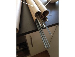 tube rack organization organizing pipe rod roll steel stock storage threaded rods 3d print model - Mito3D