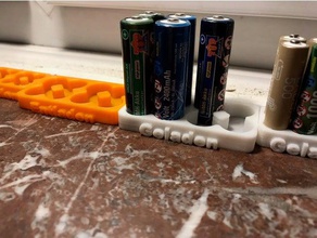 batterie halter - entladen geladen organización pilas aaa batería soporte de la aa caja titular el organizador 3d print model - Mito3D