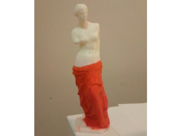 abito rosso venere di milo doppio estrusore stampante sculture vestito scultura 3D print model - Mito3D