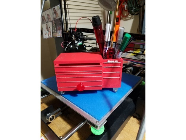 desk top snap tool box paperclip pen holder models 1 10 roll away snapon toolbox 3D print model - Mito3D