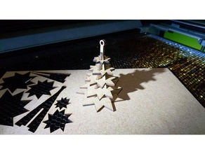 Noel ağacı süs ağaçları makara dekor dekorasyon süsü lasercut 3d print model - Mito3D