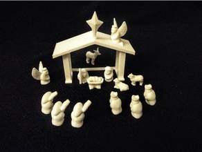hayır-doğuş destekler heykeller advent bebek takvim Noel geri sayım eşek İsa joseph mary doğuş süs ayarlayın çoban wiseman wisemen xmas 3d print model - Mito3D
