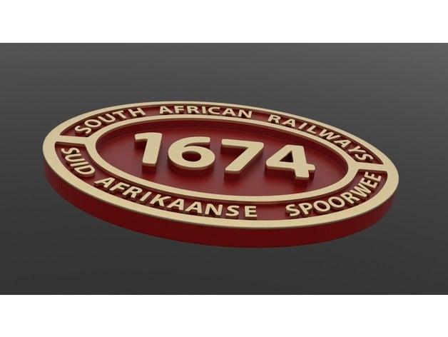 south african railways plaque Fahrzeuge logo Modell-Eisenbahnen Typenschild Eisenbahn Eisenbahnen sign Süd-Afrika Zug 3D print model - Mito3D