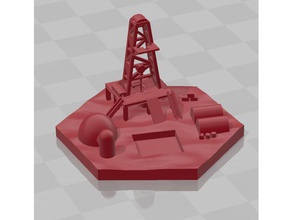 la terraformation de mars - espace harbor L'imprimante 3d pièces jeu plateau hex tuile 3d print model - Mito3D