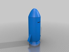 rocket ship Münze bank 3d-drucken 3d print model - Mito3D