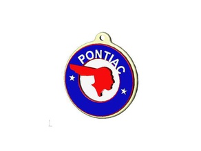 pontiac vieux logo porte-clés les signes et logos 3d print model - Mito3D