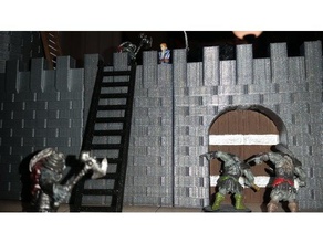 castle wall tower 3d printing dungeons dragons 3d print model - Mito3D