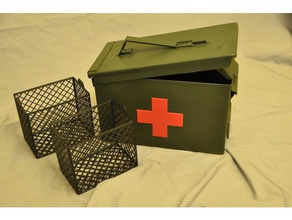 ammo box crate organization 50 cal basket first aid kit 3d print model - Mito3D