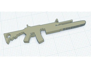 ar-15 chainsaw bayonet Anahtarlık 3d print model - Mito3D
