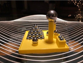 a sfera in acciaio art strumenti di disegno palla cuscinetto sfere gabbia display stand occhio cattura il marmo marmi piramide piazza la d'acciaio ancora vita 3d print model - Mito3D