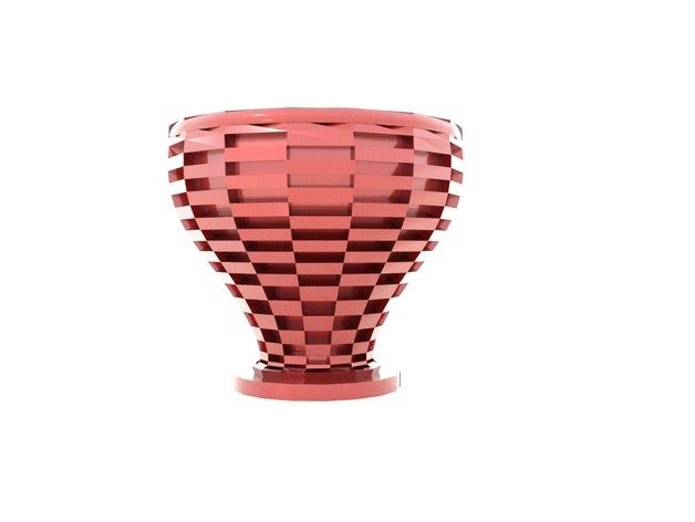 vaso pixel di grandi dimensioni arredamento dagoma discoeasy 200 fiore fiori francia il francese 3D print model - Mito3D