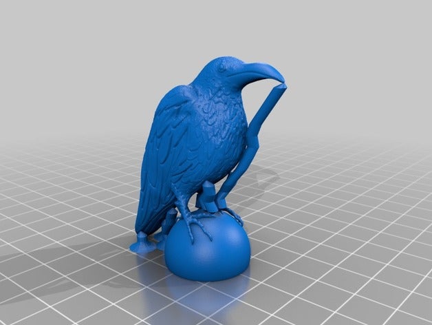 raven - vikingos reescalado meshmixer apoya las esculturas 3D print model - Mito3D