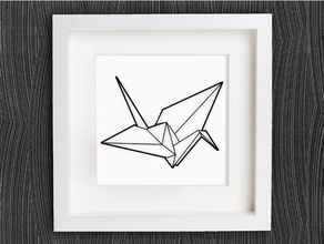 customizable origami crane animals 2d art animal cranes customized customizer decor decoration decorations decorative earring geometric geometrical home jewelry kranich lowpoly low poly openscad pendant ring vogel wall 3d print model - Mito3D