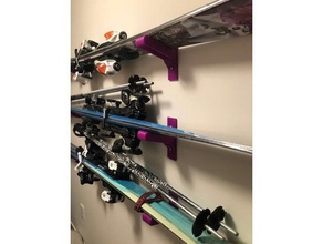 esqui de montagem na parede esporte & ao ar livre A impressão 3d é fácil titular gancho monte rack 3d print model - Mito3D