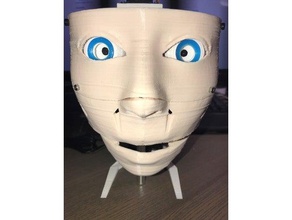 inmoov - baixo perfil de cabeça ficar pé robótica 3d print model - Mito3D