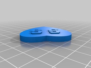 my customized initialed heart ornament coins & badges 3d print model - Mito3D