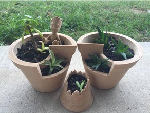 3 different pots 3d printing flower pot plant 3d print model - Mito3D