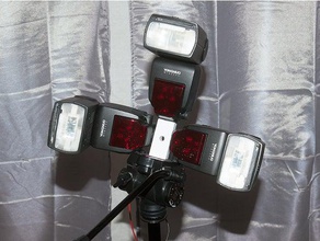 triple camera flash holder 3d print model - Mito3D