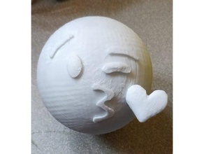 emoji kiss art tools emojis heart kissing 3d print model - Mito3D
