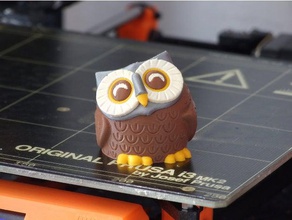 le sourire de la chouette multi-matériaux animaux double extrusion multi-couleur multi-extrusion owl 3d print model - Mito3D