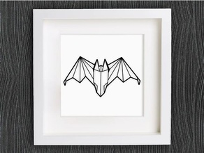 customizable origami bat animals 2dart 2d art animal customized customizer decor decoration decorations decorative earring fledermaus geometric geometrical homedecor home jewelry lowpoly low poly openscad pendant ring wall 3d print model - Mito3D