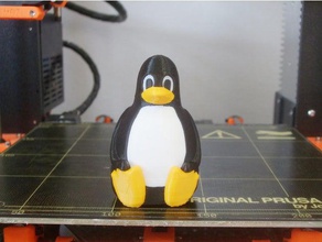 tux el pingüino multi-material a los animales doble extrusión linux multi-color multi-extrusión 3d print model - Mito3D