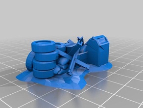 fallout tactics inspired barricades toy & game accessories post-apocalyptic scenery scifi terrain 3d print model - Mito3D
